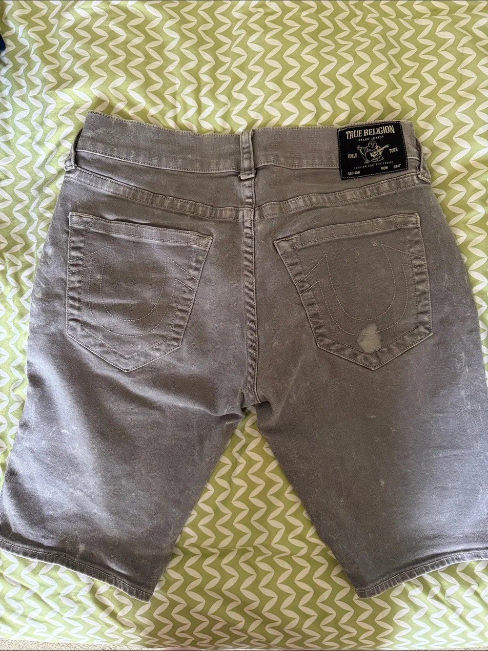 True Religion Men's Faded Gray Denim Shorts